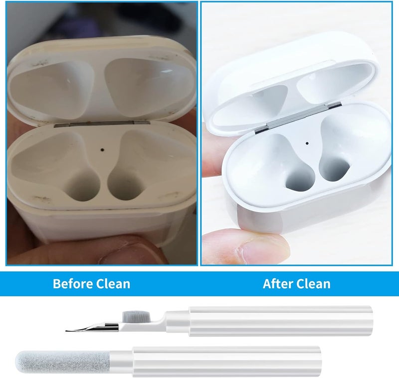 Herfair Airpod Cleaner Kit Cleaning Tool for Airpods 1 2 3 4 Pro with Soft Brush Flocking Sponge for Cleaning Keyboard Laptop Bluetooth Earphones Headsets Charging Case More - Image 2